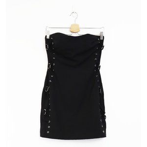 NBD Strapless Lace Up Grommet Bodycon Mini Dress S
